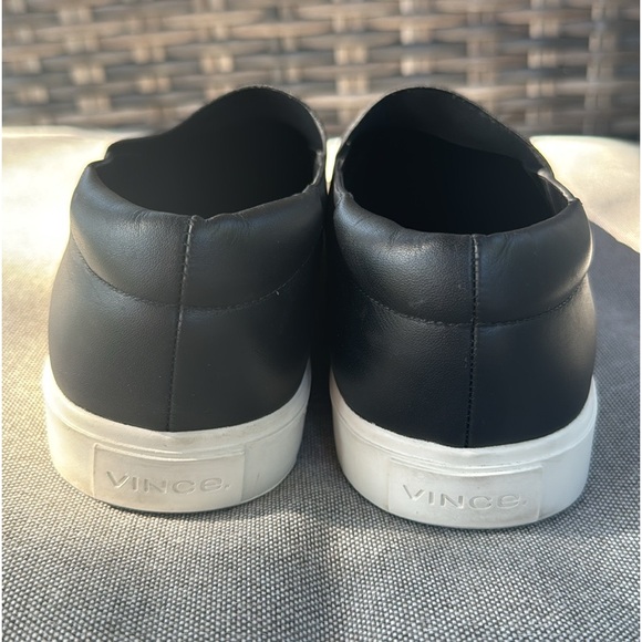Vince Corbin Slip On Black Leather Sneakers Women's Size 9.5 - Picture 5 of 8